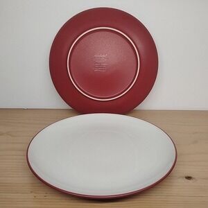 2 Noritake Stoneware Colorwave  8" Salad Plates‎ Set Raspberry 8045